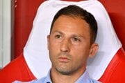 Domenico Tedesco na lavičke belgickej futbalovej reprezentácie. 
