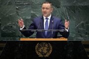 Poľský prezident Karol Nawrocki počas prejavu na pôde OSN.