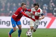 Pavel Šulc a Luka Modrič v zápase kvalifikácie MS 2026 Česko - Chorvátsko.