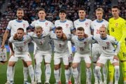 Českí futbalisti na snímke počas kvalifikácie MS 2026.