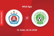 ŠK Slovan Bratislava - FC Tatran Prešov: ONLINE prenos zo zápasu 12. kola Niké ligy.