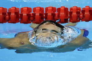 Michael Phelps na olympiáde v Rio de Janeiro.