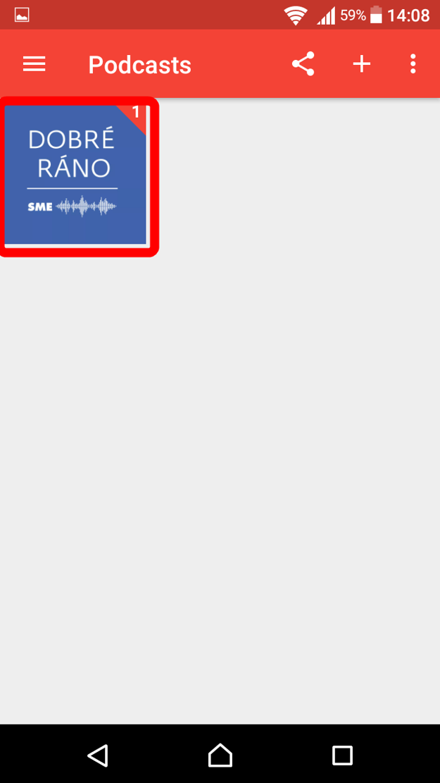 Otvorí sa vám zoznam odoberaných podcastov. Ťuknite na podcast, ktorý chcete počúvať, napríklad na podcast Dobré ráno. (zdroj: SME)