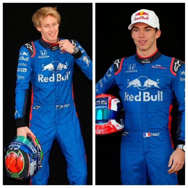 Francúz Pierre Gasly (vpravo) a Novozélanďan Brendon Hartley.