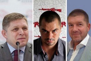 Robert Fico (vľavo), Marek Dalík (v strede) a Miroslav Výboh (vpravo).