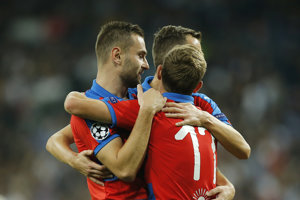 Futbalisti Viktorie Plzeň. Ilustračná fotografia.