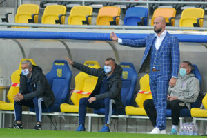 Ivan Kmotrík ml. v zápase Dunajská Streda - Slovan Bratislava.