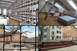 Knižnica sídli v unikátnych priestoroch. Na detskom oddelení je kútik pre deti aj terasa, vo dvore je sedenie amfiteátrového typu. 