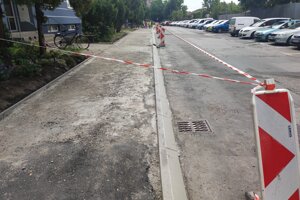 Oprava chodníka na Jánošíkovej ulici.