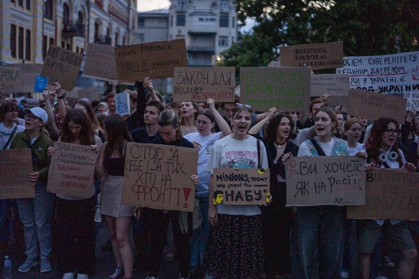 Protest v Kyjeve.