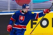Martin Gernát sa raduje z gólu počas kvalifikácie na ZOH 2026.