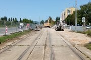 Električková trať v blízkosti obratiska Važecká.
