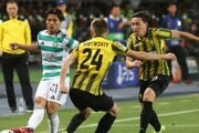 Fotka zo zápasu Kajrat Almaty - Celtic Glasgow.