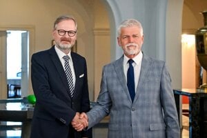 Český prezident Petr Pavel a premiér Petr Fiala