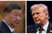 Čínsky prezident Si Ťin-pching a americký prezident Donald Trump.