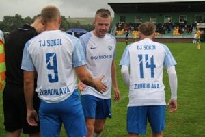 Samuel Ratičák (v strede) strelil v sobotu dva góly.