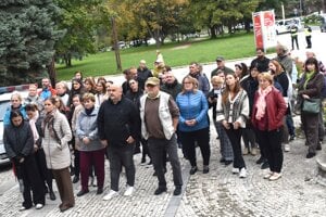 Protest pred Okresným úradom Prešov.