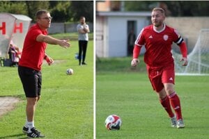 Tréner Dušan Oravec a kapitán Partizánskeho Bohuš Nový