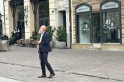 Ochrankár na Hlavnej ulici v Košiciach.