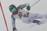 Andreas Žampa počas prvého kola obrovského slalomu v Söldene.