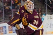 Adam Gajan v drese Minnesota-Duluth Bulldogs.