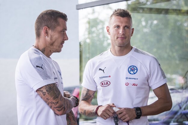Juraj Kucka a Ján Ďurica na reprezentačnom zraze.