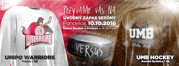 Prešovskí Warriors versus UMB Hockey Team z Banskej Bystrice.