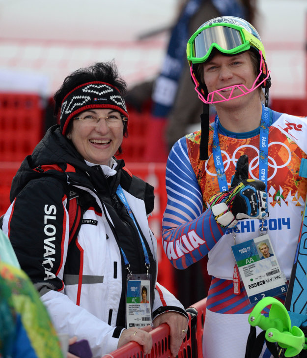 Gantnerová s Adamom Žampom počas ZOH 2014.