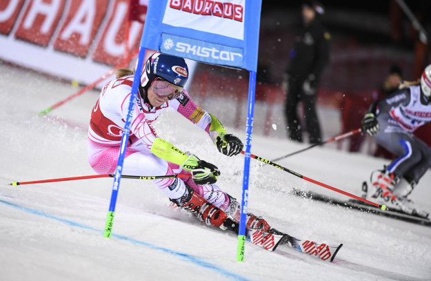Mikaela Shiffrinová počas jednej z jázd.