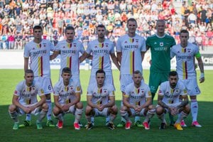 Na snímke futbalisti základnej zostavy MFK Ružomberok.