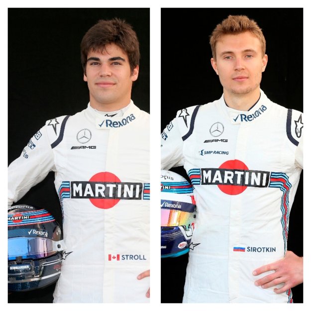 Rus Sergej Sirotkin (vpravo) a Kanaďan Lance Stroll.