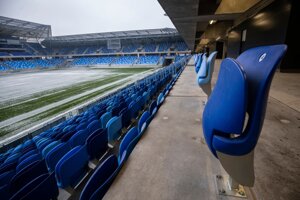 Aktuálny stav výstavby Národného futbalového štadióna na Tehelnom poli.