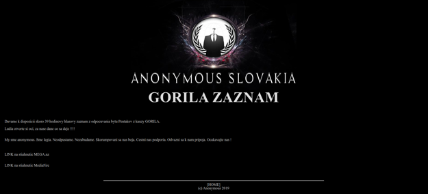 Sreenshot webovej stránky, na ktorej sa nachádzajú odkazy na stiahnutie nahrávky.