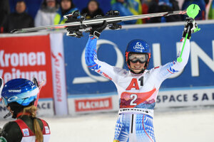 Petra Vlhová po triumfe v slalome vo Flachau.