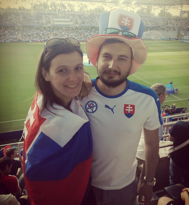 S manželom na zápase reprezentácie.