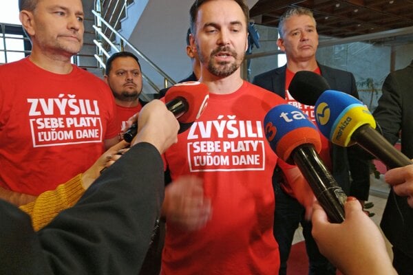 Michal Šipoš a Igor Matovič z hnutia Slovensko.