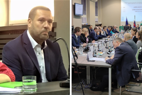 Hlavný kontrolór Nových Zámkov Ján Porubský (vľavo).