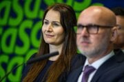 Martina Bajo Holečková a predseda SaS Branislav Gröhling. 
