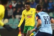 Samuel Gidi v zápase 19. kola futbalovej Niké ligy MŠK Žilina - ŠK Slovan Bratislava