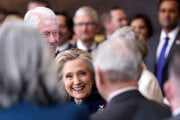 Hillary Clintonová so svojím manželom Billom počas Trumpovej inaugurácie v januári 2025.