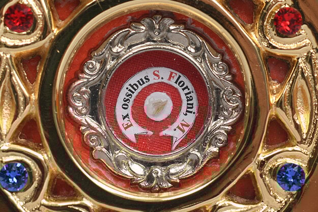 Detail relikviára sv. Floriána (zdroj: DHZ Turzovka)