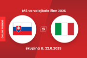 Slovensko - Taliansko: ONLINE prenos zo zápasu skupiny B na MS vo volejbale žien 2025.