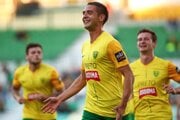 Michal Faško sa raduje z gólu proti Podbrezovej.