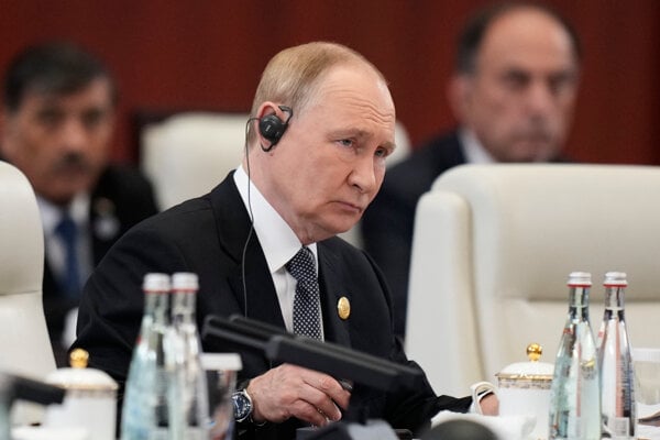 Ruský prezident Vladimir Putin na samite Šanghajskej organizácie pre spoluprácu.