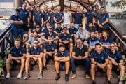 Slovenskí hokejisti počas letného stretnutia vo Vysokých Tatrách. 