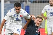 David Strelec v zápase s Luxemburskom