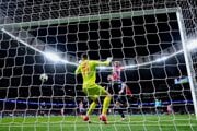 Momentka zo zápasu Atletico Madrid - Slovan Bratislava v Lige majstrov 2024/25