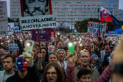 Protivládny protest v Bratislave.