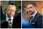 Minister financií Ladislav Kamenický a minister zdravotníctva Kamil Šaško.