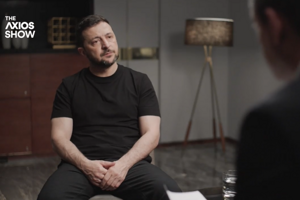 Ukrajinský prezident Volodymyr Zelenskyj v rozhovore pre Axios.